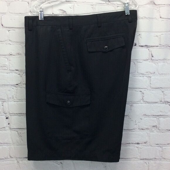 Island Republic Other - Island Republic Cargo Shorts Men's Size 42 Black Athleisure Multi-Pocket Travel